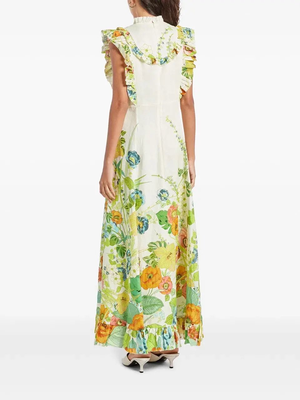 Alemais Constance Midi Ruffle Dress Floral Size 8 AU photo 3