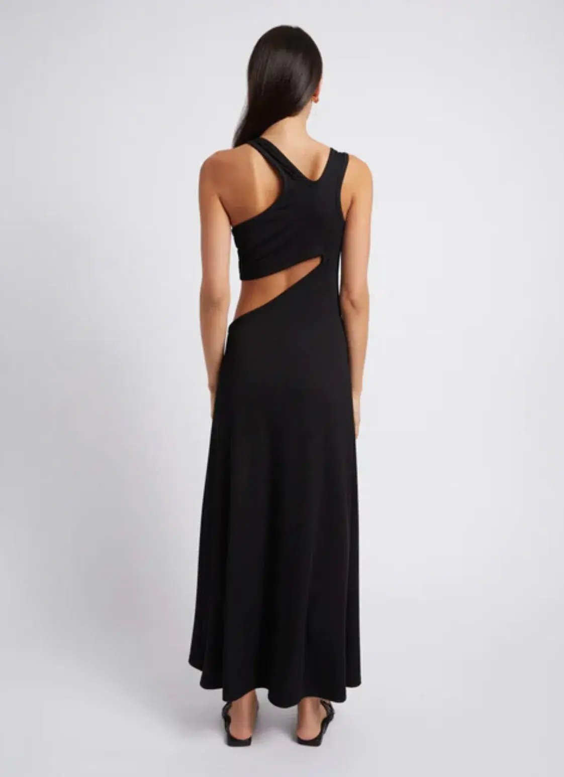 Christopher Esber Underbust Quartz Split Ruched Tank Dress Black Size 6 / XS photo 2