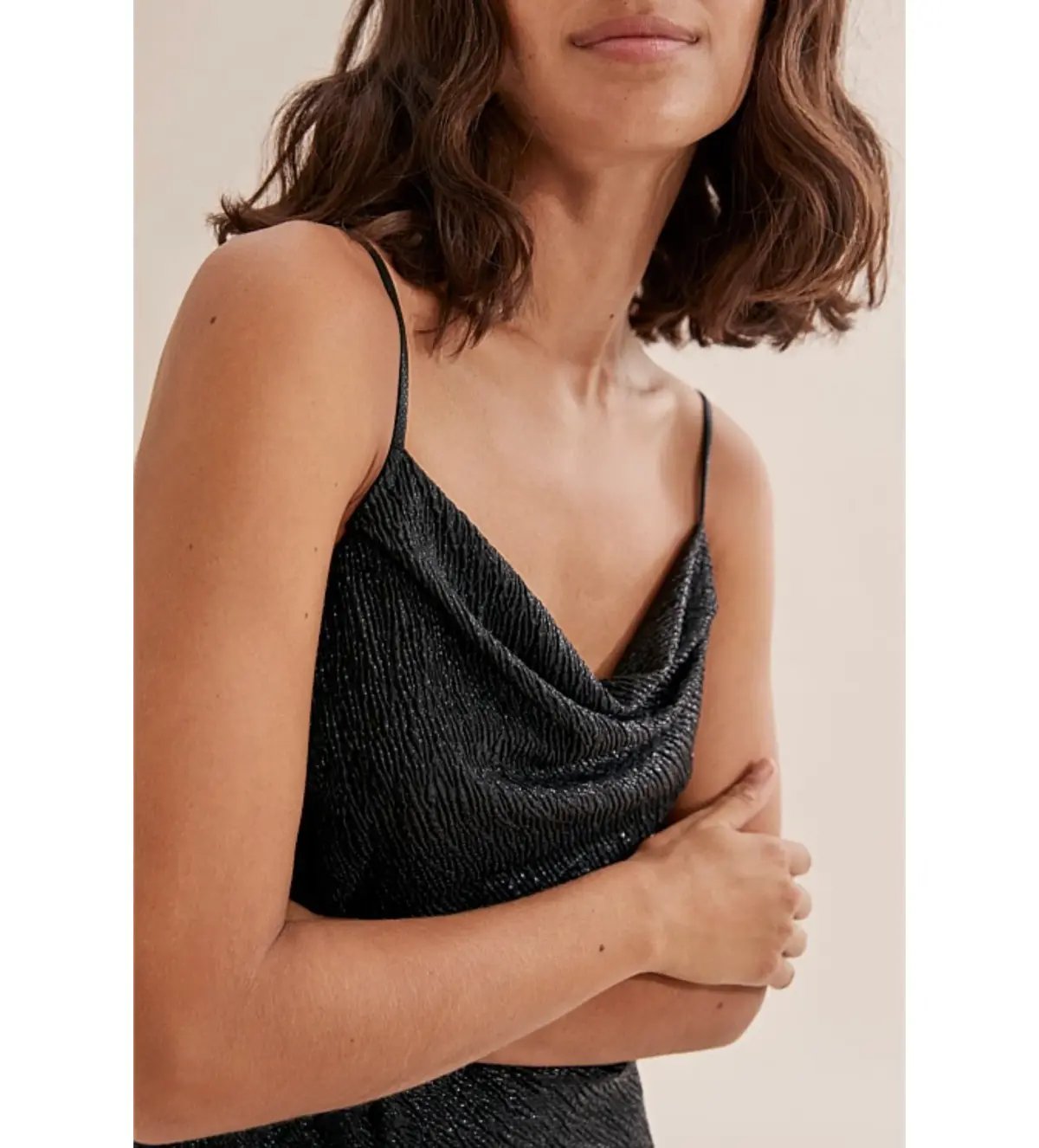 Country Road Metallic Slip Midi Dress Black Size 8/XS photo 4