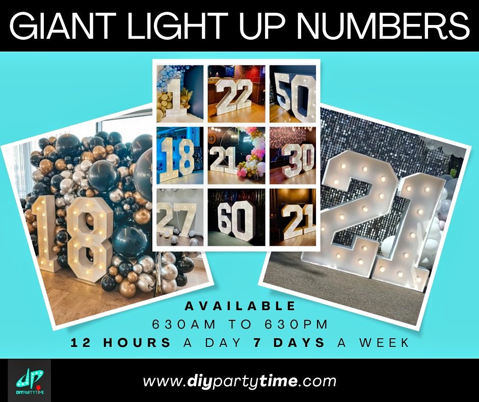 HIRE Giant Light Up Numbers🎈$50ea (72Hr IC) photo 6