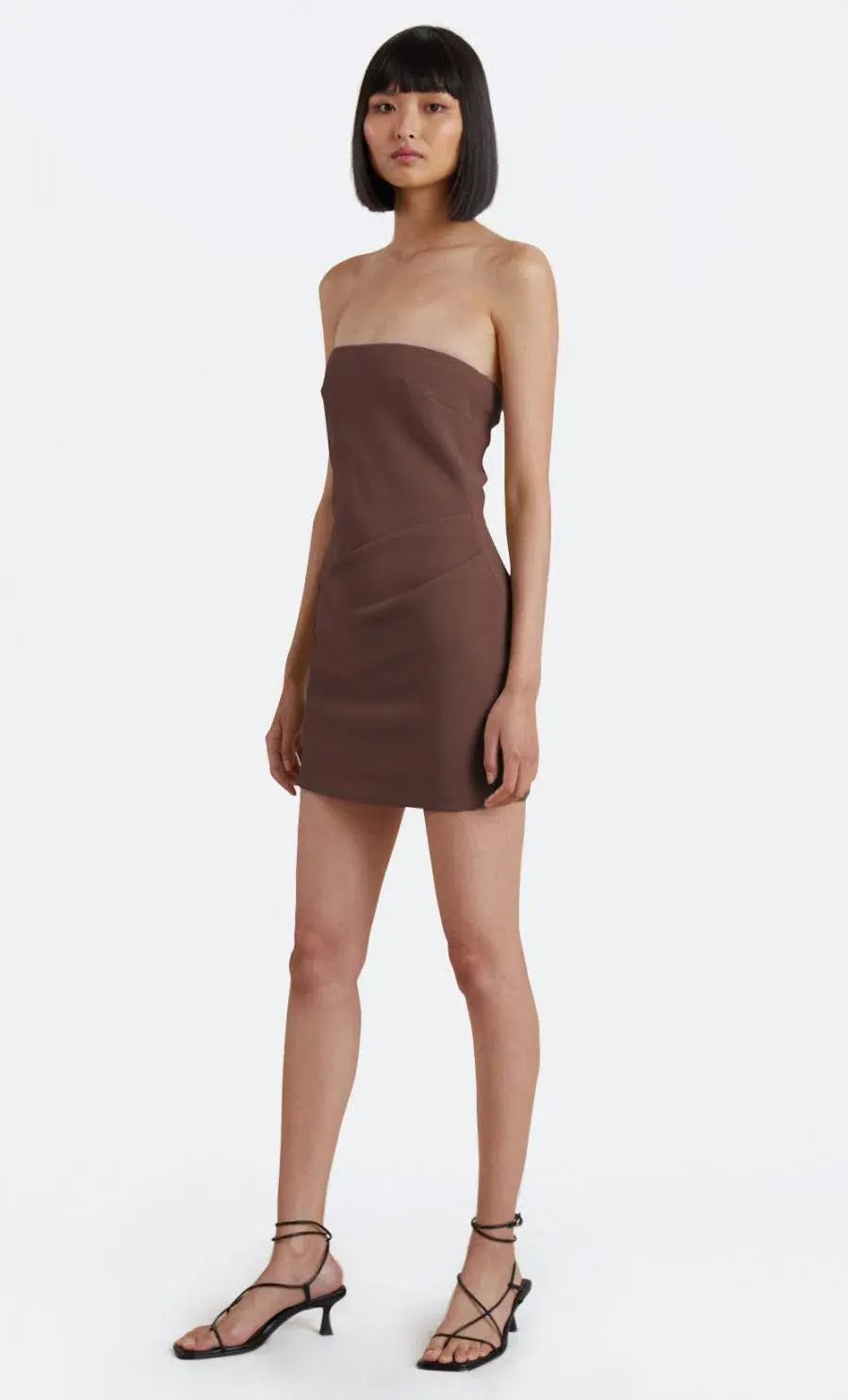 Bec & Bridge Karina Strapless Mini Dress Chocolate Brown Size 16 photo 2