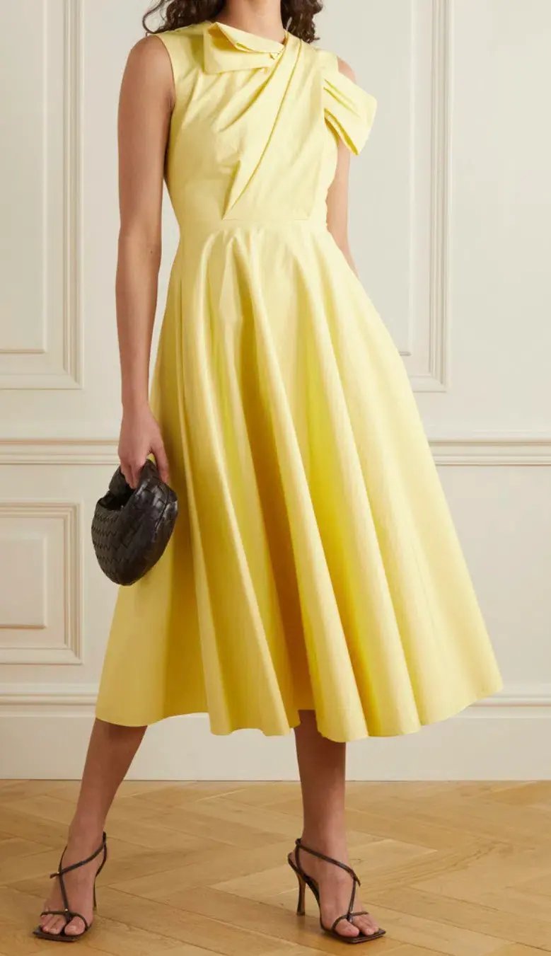Roksanda Brigitte Midi Dress Yellow Size 14 photo 2