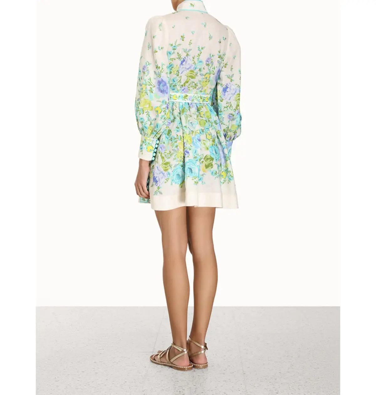 Zimmermann Raie Buttoned Mini Dress Floral Size 3 / AU 14 photo 3