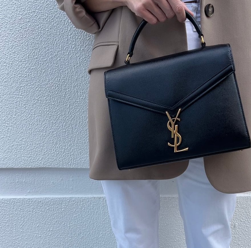 Saint Laurent Cassandra Medium Top Handle Blk/Gld photo 2