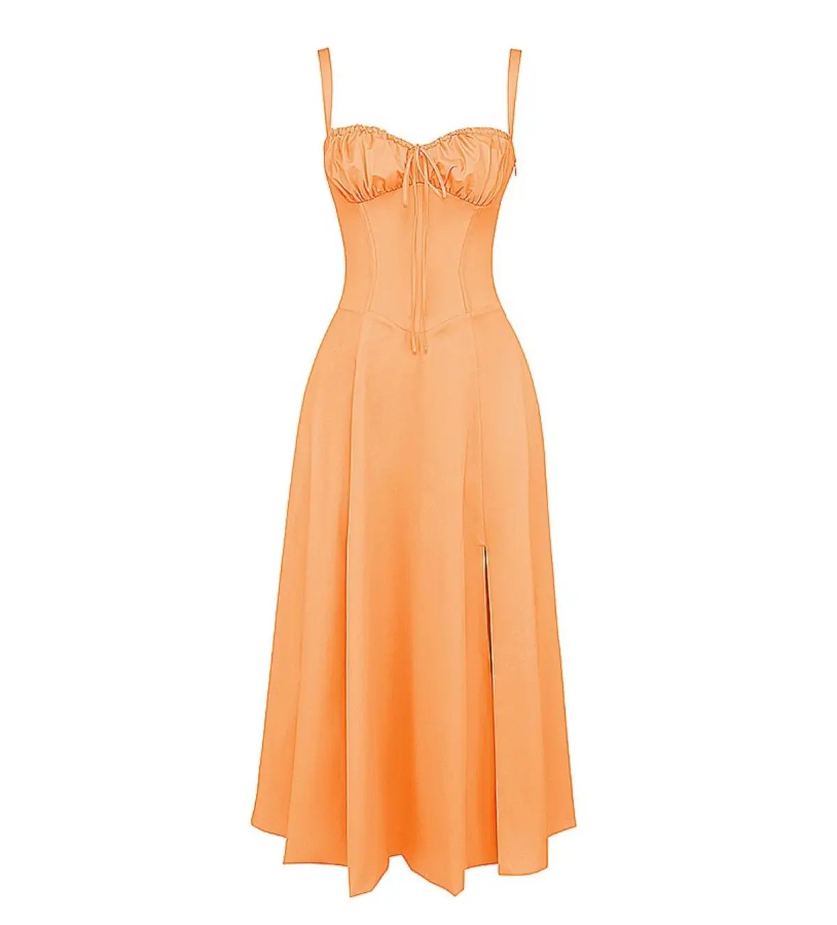 House of CB Carmen Bustier Midi Sundress Tangerine Size XS/AU 6 photo 6