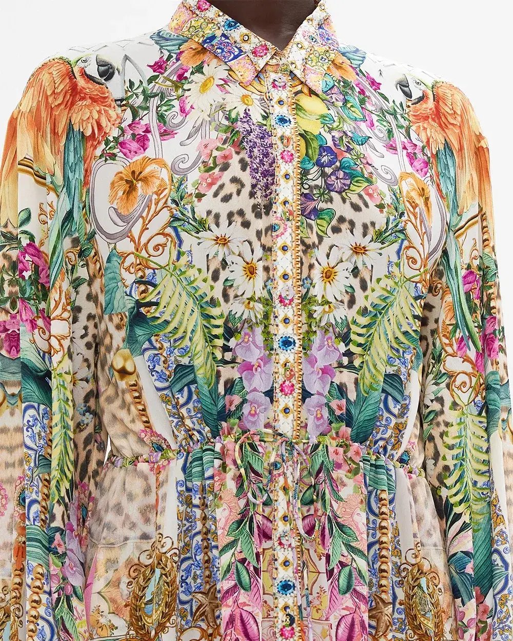 Camilla Flowers Of Neptune Tiered Long Shirt Dress Floral Size XXL / AU 18 photo 4