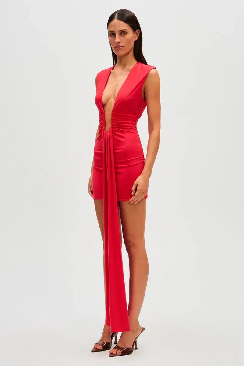 MISHA Jennifer Cupro Mini Dress in Red Size 8/S photo 2