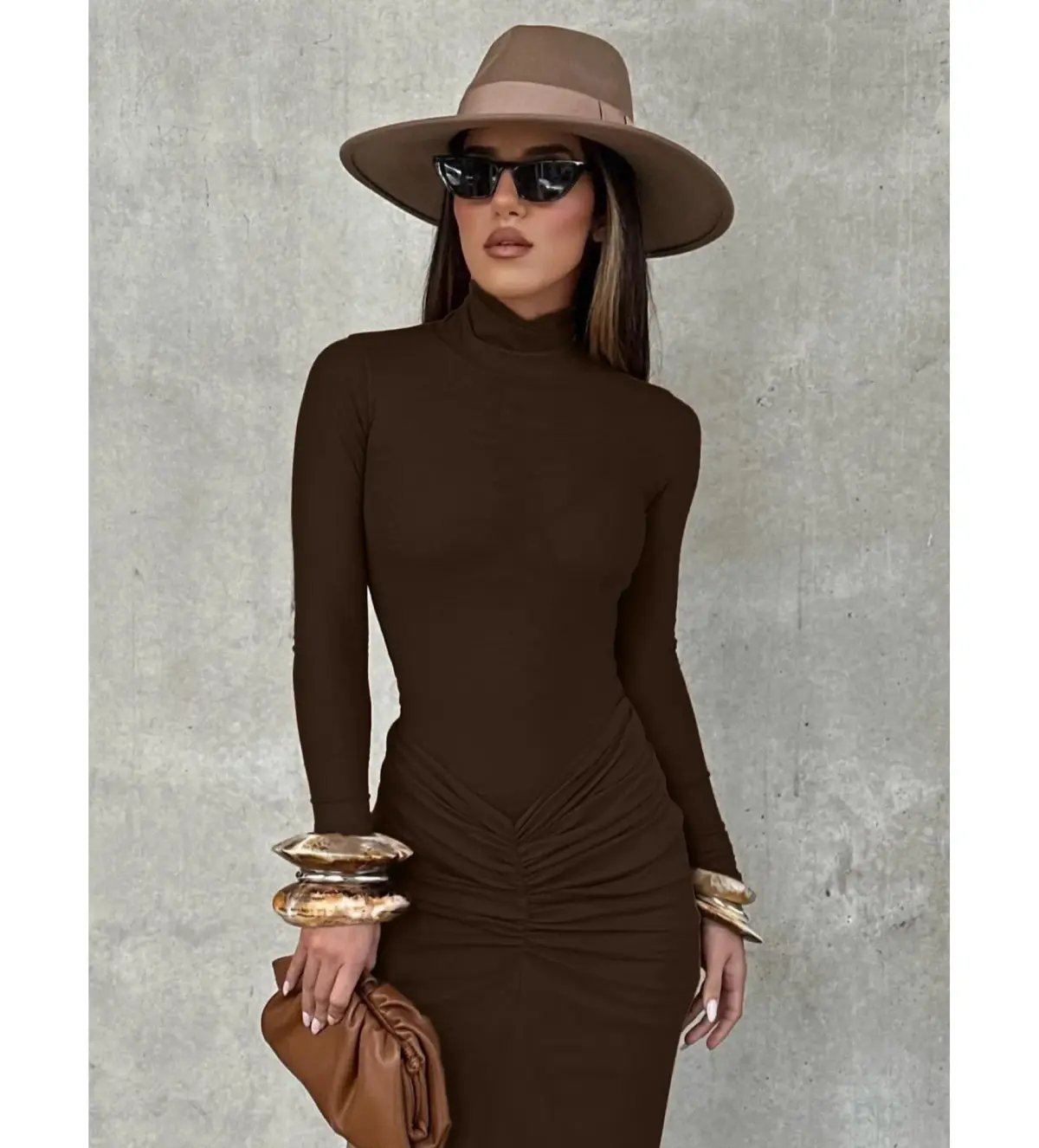 Effie Kats Pia Bodysuit Size S / AU 8 & Pilar Mesh Skirt Size XS / AU 8 Set Chocolate photo 2