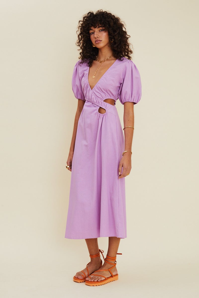 SUBOO SKYLAR CROSS FRONT CUT OUT MAXI DRESS - LAVENDAR photo 2