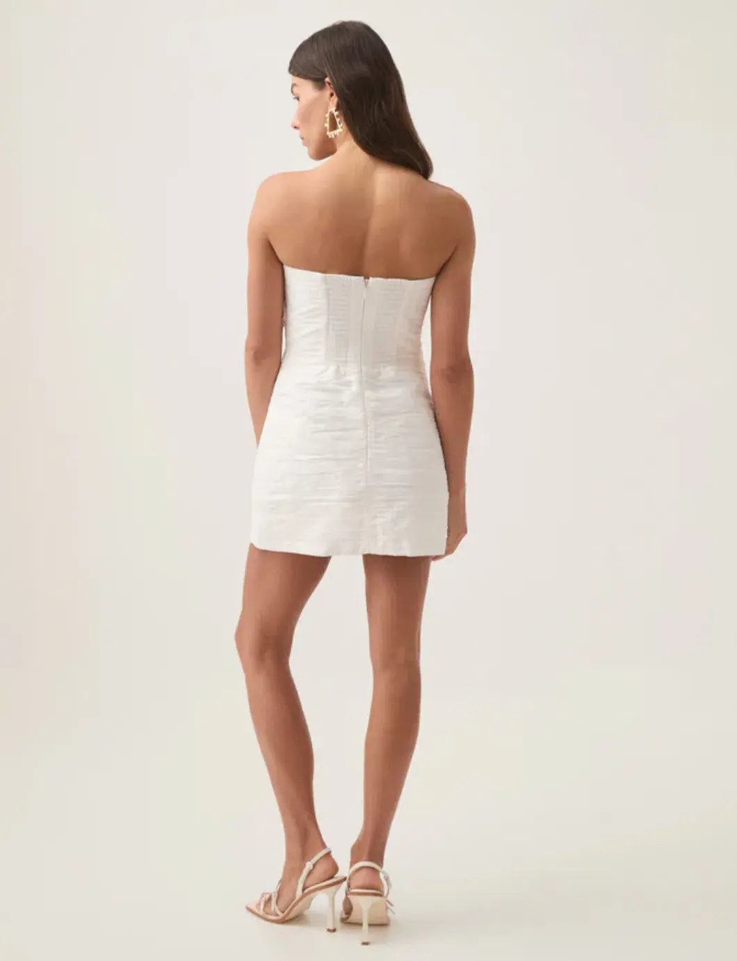 Aje Telma Ruffle Micro Mini Dress Ivory Size 8 photo 3