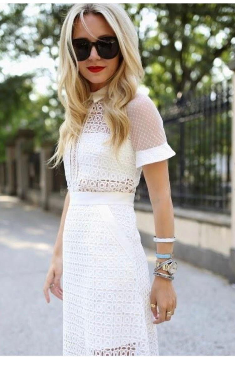 Self Portrait Pattern Play Lace Dress White Size 6 photo 4