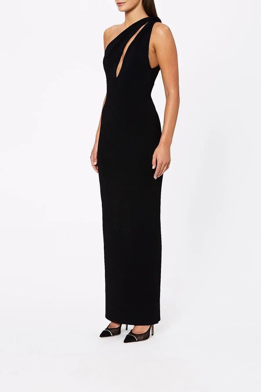Scanlan Theodore Crepe Knit Turban Twist Dress Black Size M / Au 10 photo 2