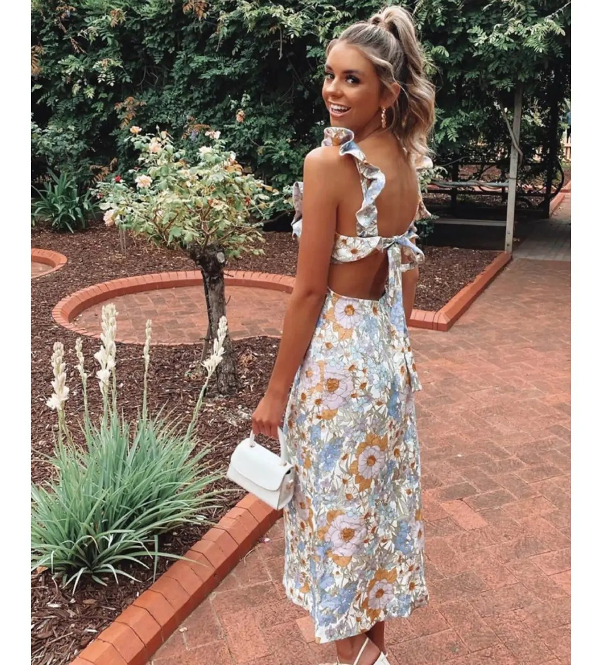 Zimmermann Super Eight Frilled Midi Dress Floral Size 10 photo 3