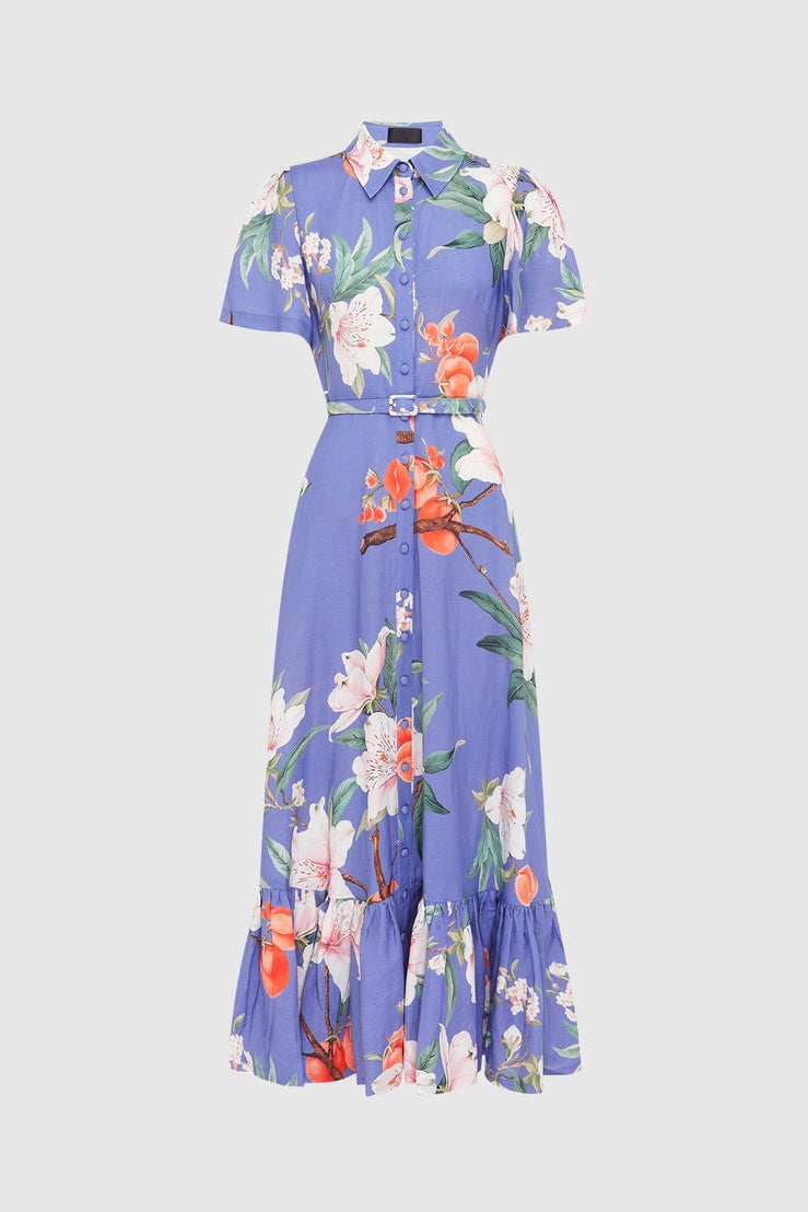 Leo Lin Becca Short Sleeve Midi Dress - Lavish Print in Moonlight photo 4