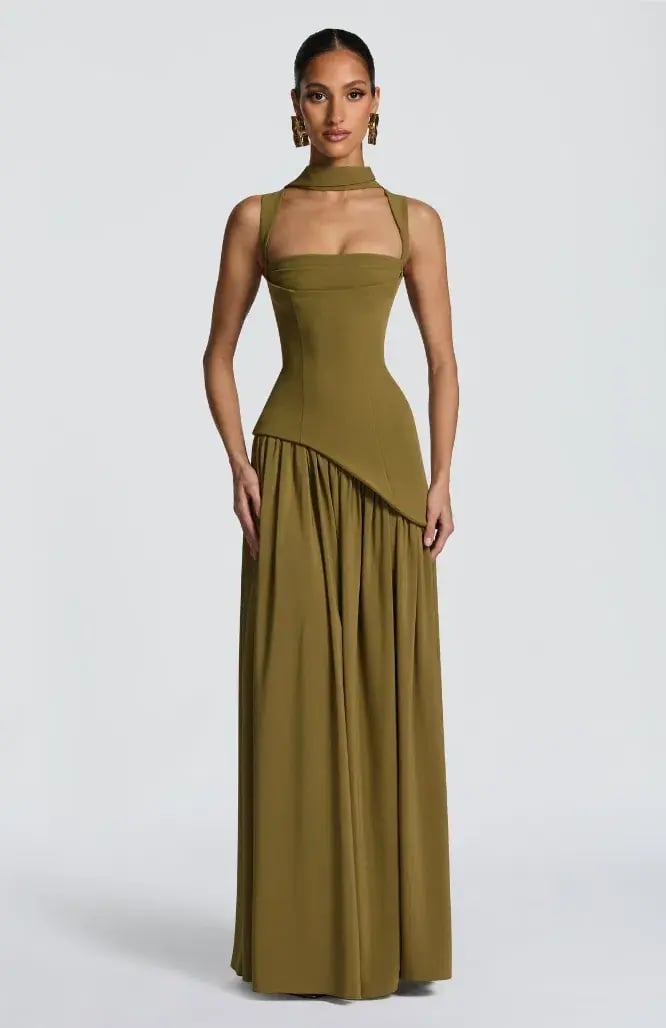 BABYBOO TULLULAH MAXI DRESS DEEP OLIVE SIZE S photo 2
