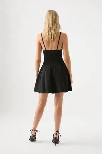 Aje Phaedra Ottoman Bustier Mini Dress Black Size L / AU 12 photo 3