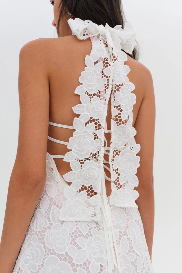 FOR LOVE & LEMONS ASTORIA LACE MAXI DRESS - WHITE photo 2