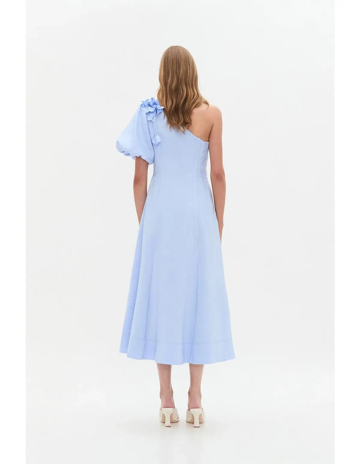 Aje Camille Midi Dress in Pale Blue Size AU 10 photo 5