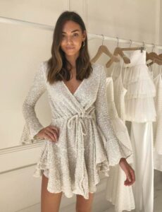 Shona Joy Aimee Frill Cuff Drawstring Mini Dress photo 5