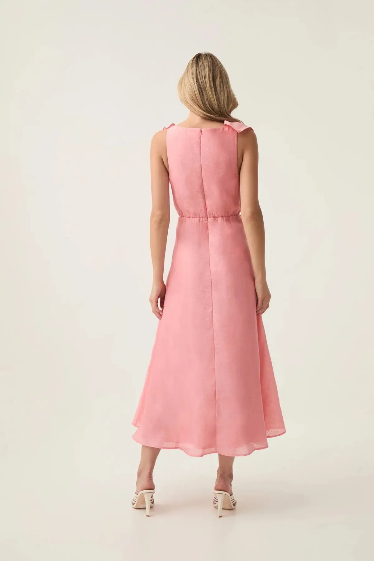 Aje Genesis Midi Dress Washed Coral Size 10 photo 2