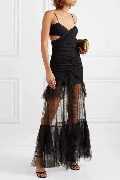 Alice McCall The Only Exception Tulle Maxi Dress Black Size 10 photo 2