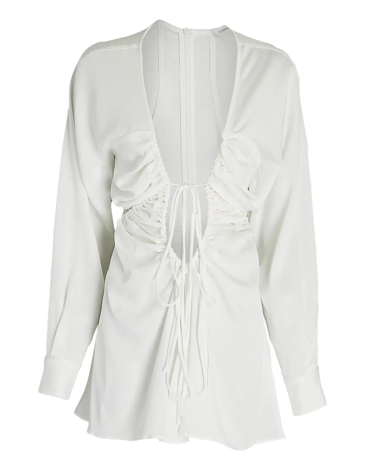 Christopher Esber Ruched Floating Sleeve Mini Dress White Size 12 photo 3