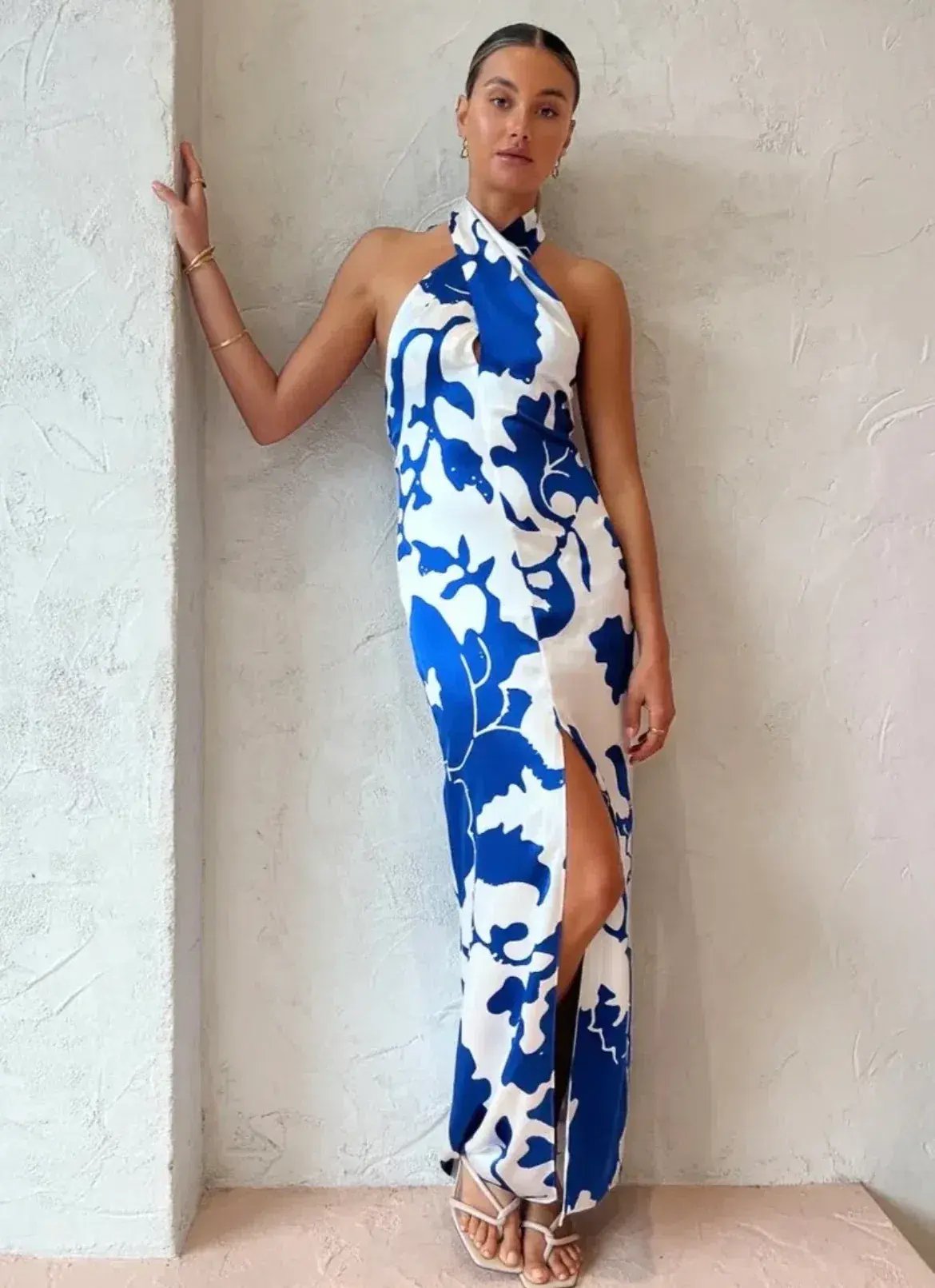 Sir The Label Esme Halter Dress Merce Abstract Print Size 2 / AU 10 photo 2