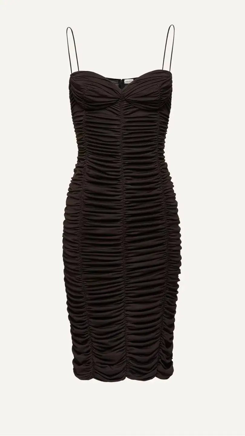 Magda Butrym Fitted Sweetheart Midi Dress Brown Size 36 photo 3