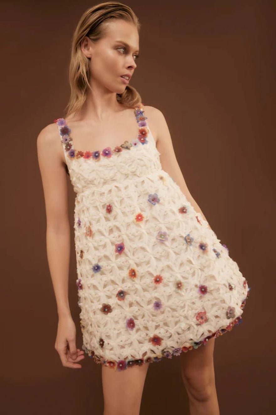 Antipodean Echo Crochet Flower Mini Dress photo 3