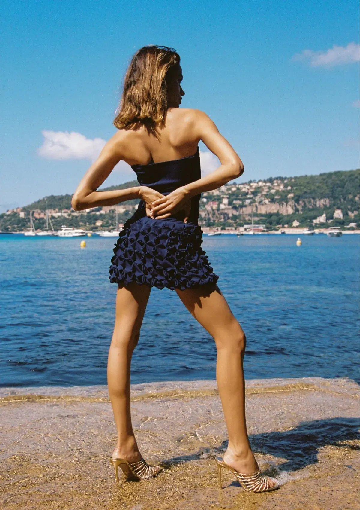 Ance Gria Paloma Mini Dress Blue Size 8 photo 3