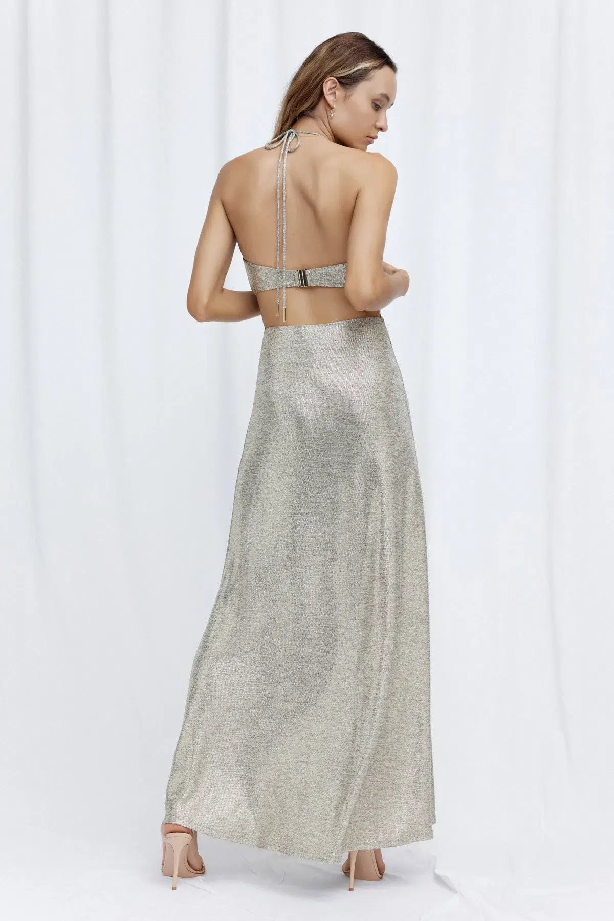 Significant Other Chloe Maxi Dress Gold Size 6 photo 3
