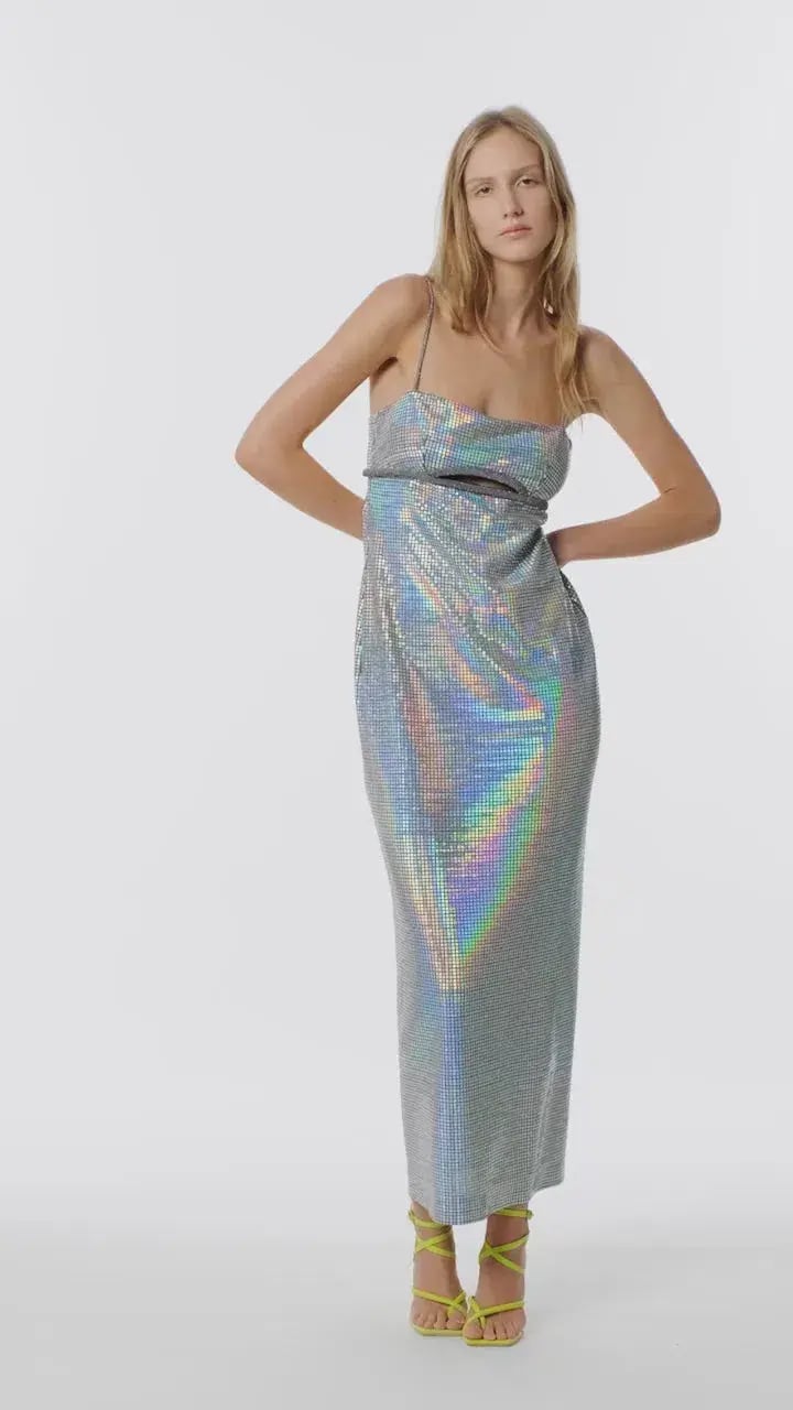 Manning Cartel Platinum Queen Slip Dress Silver Size 8 photo 2