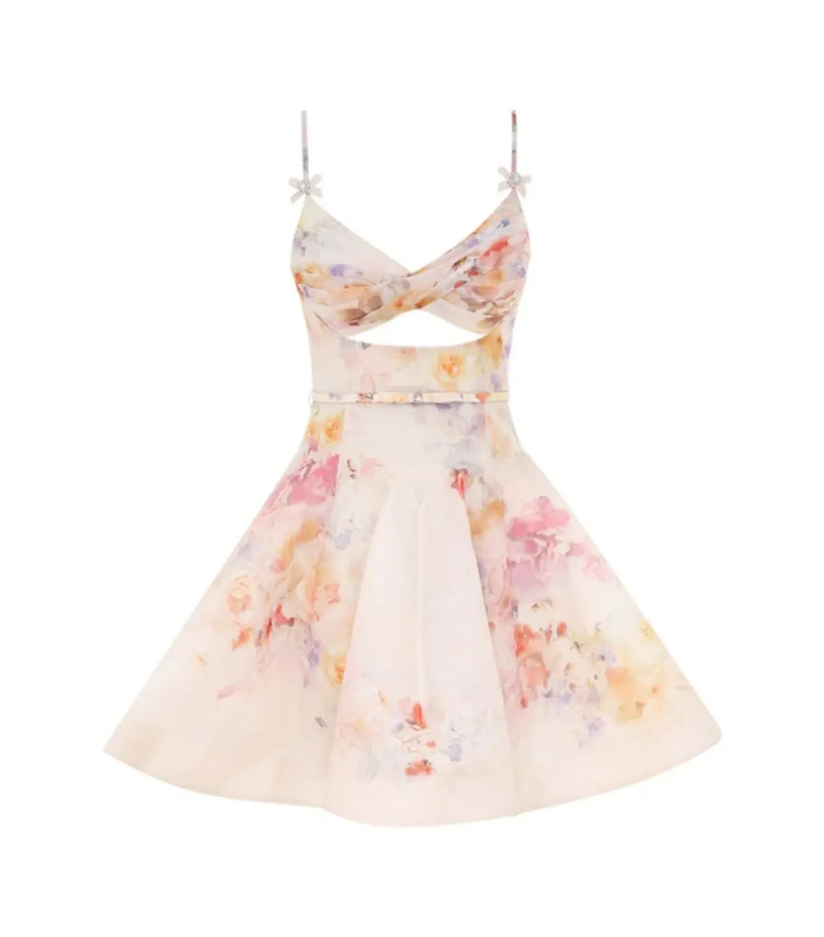 Zimmermann Crush Twist Front Mini Dress in Multi Floral Size 1 / AU 10 photo 4