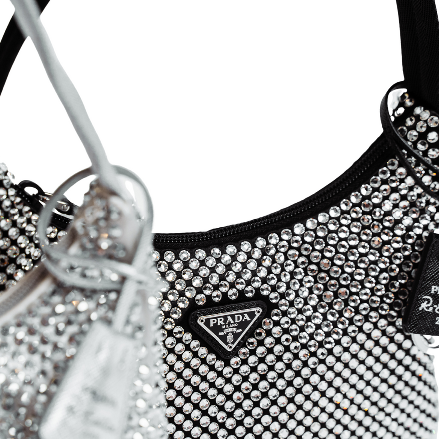 Prada Black Satin Crystal Mini Bag photo 4