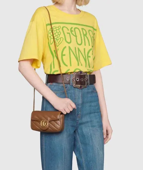 Gucci GG Marmont Matelassé Super Mini Bag Brown photo 2