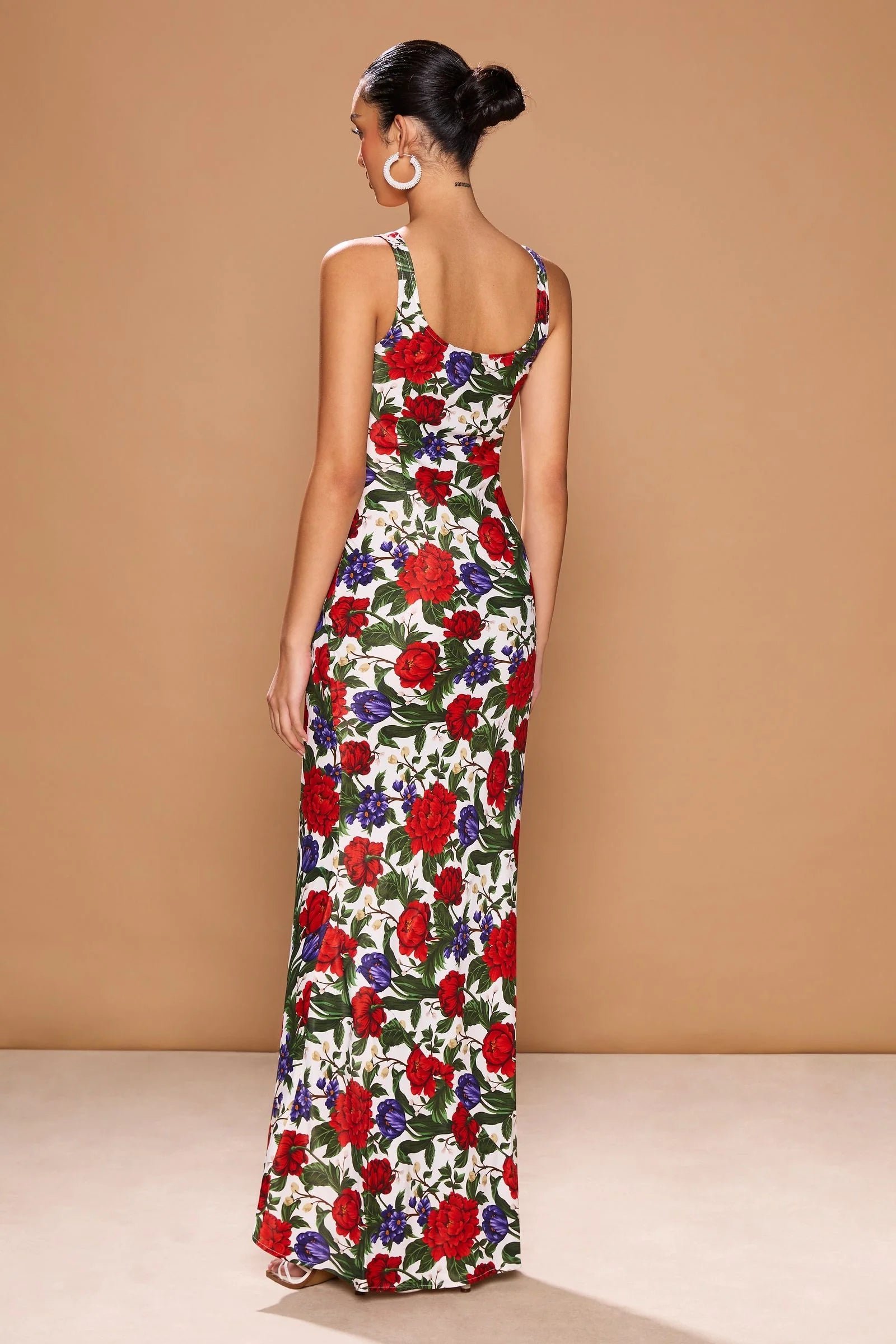 SONYA CAPRI DRESS - ROSA BLU PEONIES PRINT photo 3
