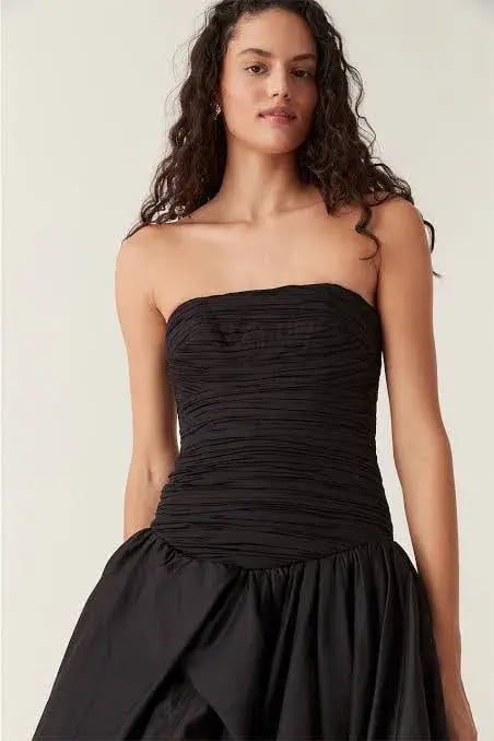 Aje Violette Bubble Hem Maxi Dress Black Size 4 photo 2