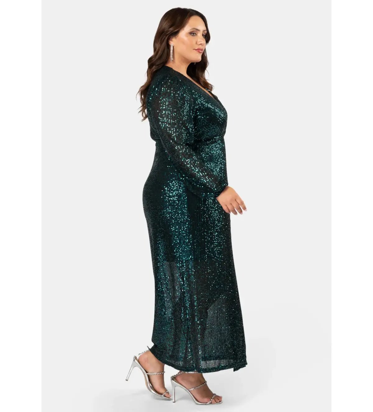 Curve Project by Pink Dusk All I Want Sequin Maxi Dress Green Size AU 18 photo 2