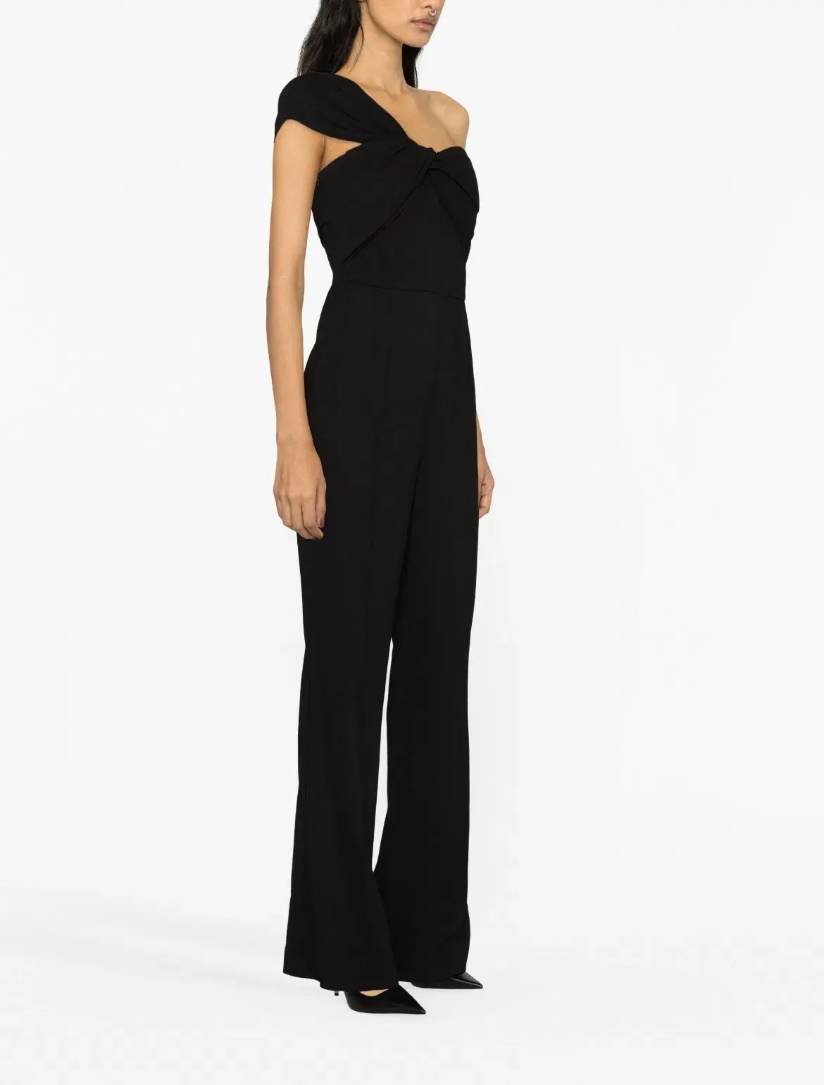 Roland Mouret Asymmetric Twist Stretch Cady Jumpsuit Size 8 photo 2