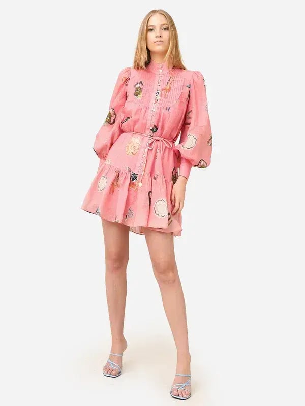 Alemais Cleo Smock Mini Dress Pink Size 8 AU photo 2