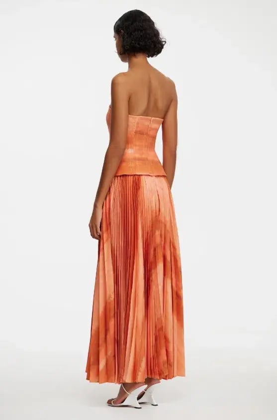 Acler Brayswick Midi Dress Melon Watercolour Size 12 photo 3