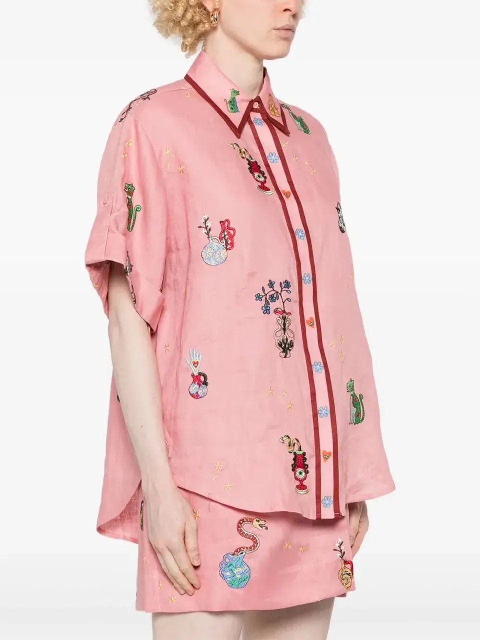 ALEMAIS Timmy Embroidered Shirt & Sarong Skirt Pink Size 10 AU photo 16