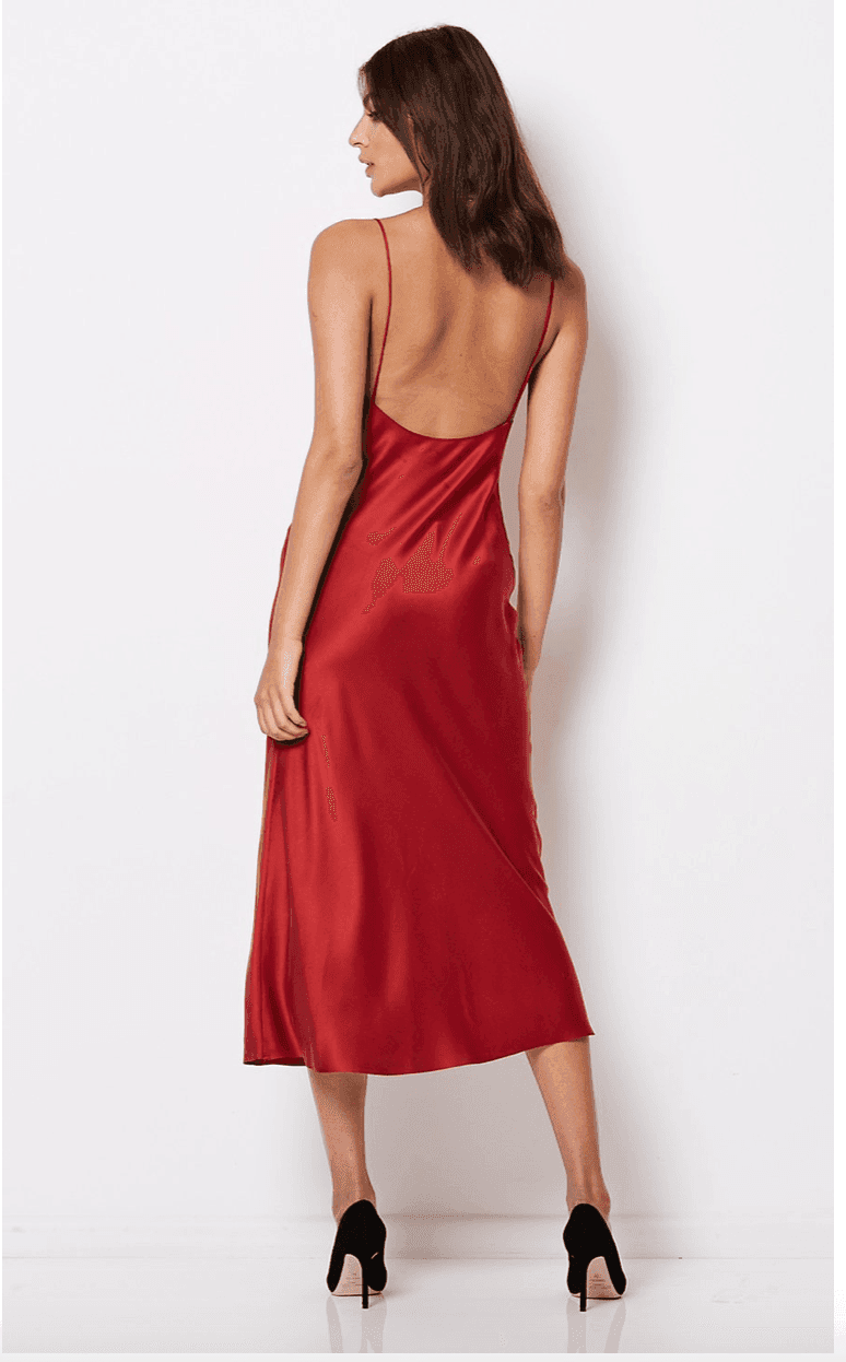 Bec & Bridge Girl Talk Slip Dress Crimson Size 4 photo 3