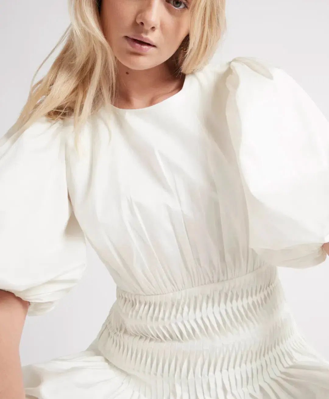 Aje Tidal Tucked Mini Dress White Size 8 / S photo 2