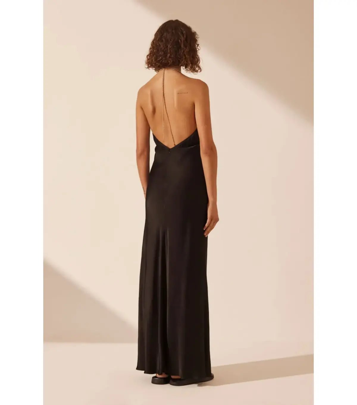 Shona Joy Lydie Chain Halter Neck Dress Black Size AU 8 photo 5