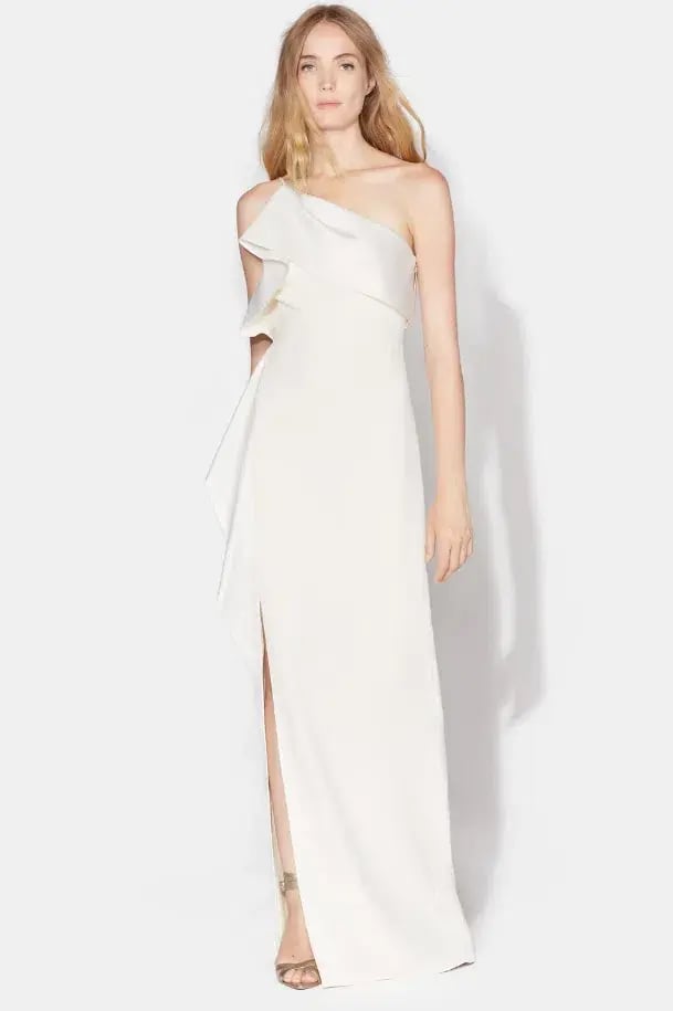 Halston Heritage Leda Gown White Size 6 photo 3