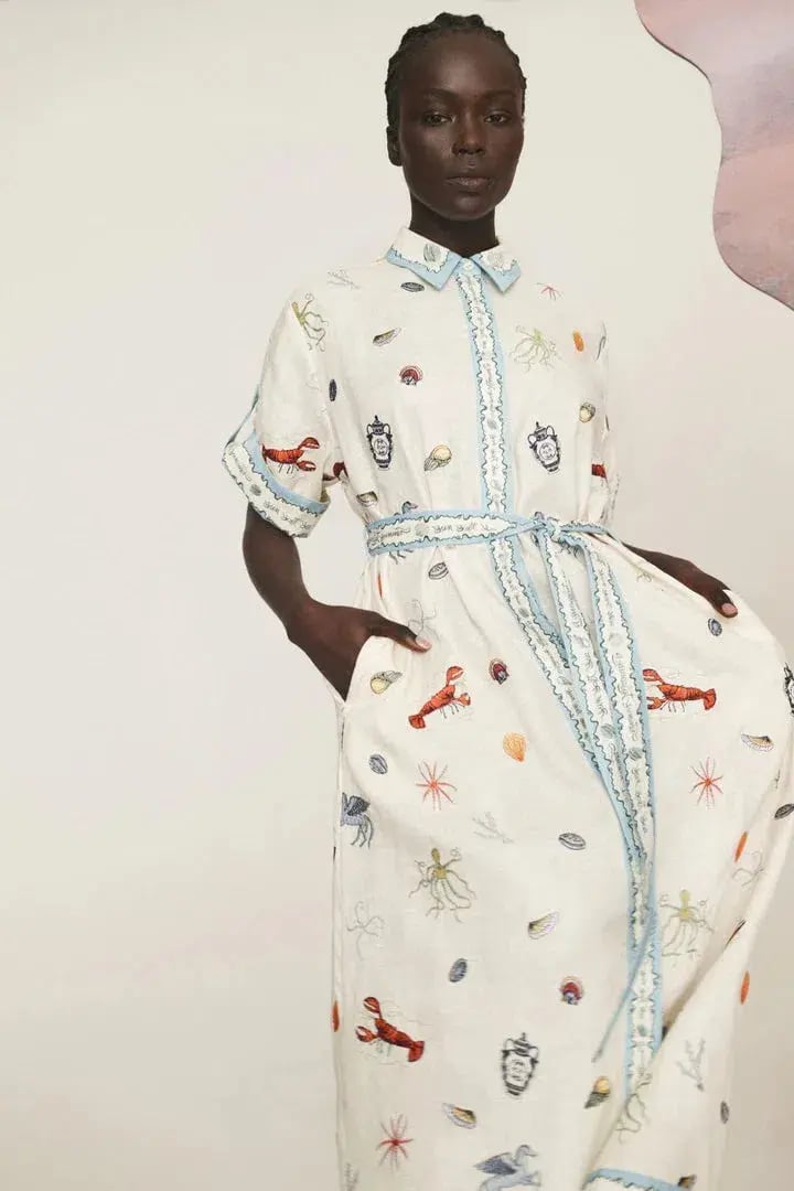 Alemais Sandy Embroidered Shirtdress Print Multi Size 8 photo 2