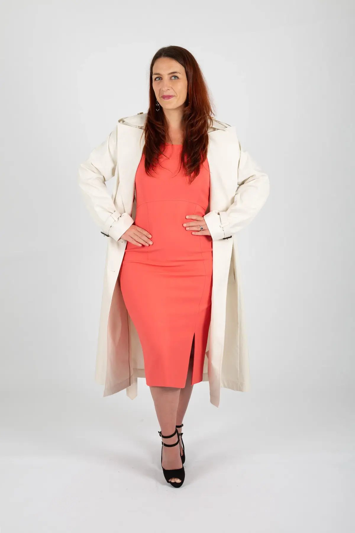 Hugo Boss Double-Breasted Trench Coat with Belted Closure White Size 10 photo 5