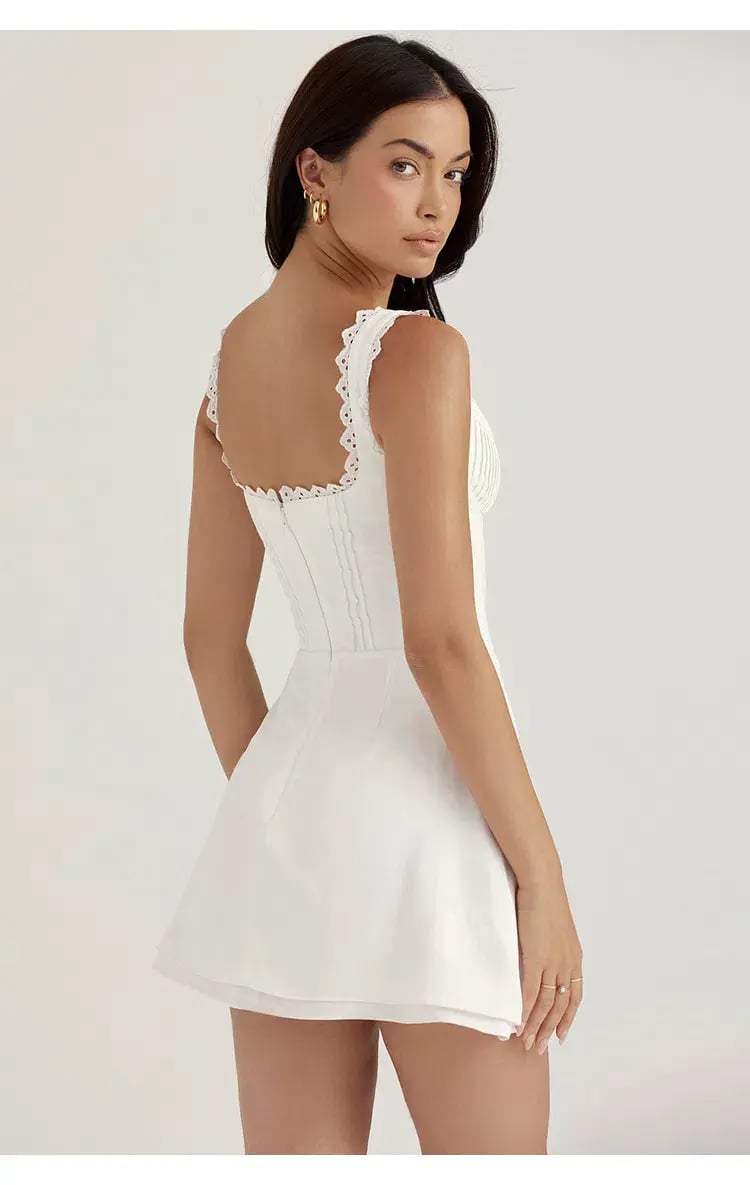 House of CB Tilly Pin Tuck Mini Dress White Size S / Au 8 photo 3
