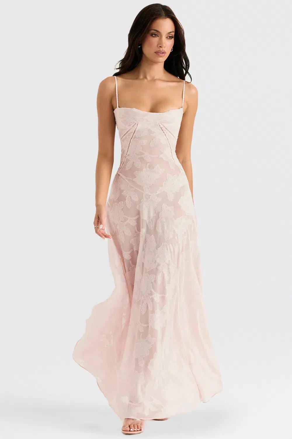 House Of Cb Seren Maxi Dress Soft Pink Size 8 photo 3